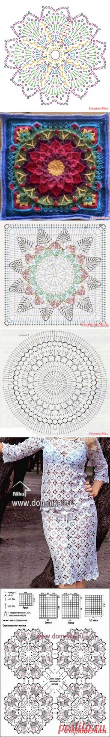 Очень красивые кружевные мотивы крючком от меня) - Вязание - Страна Мам