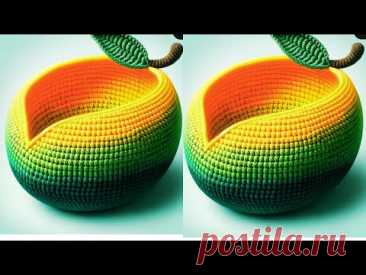🥭💯👍AMAZING 🥭💯👌KNITING CROCHET 🥭MANGO BASKET MAKING TUTORIAL VERY EASY #crochet #mango #basket