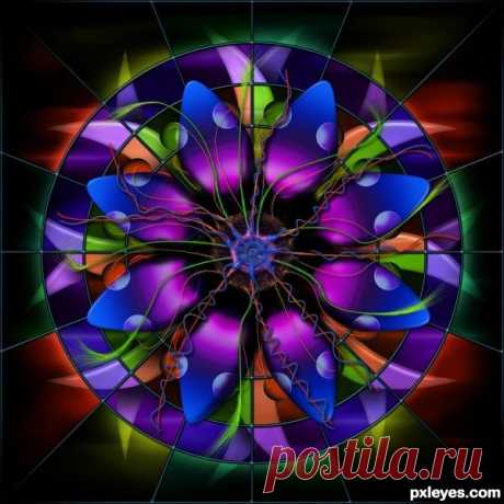 Stained Glass Flower Redux picture, by Stowsk for: mixed manipulations 9 photoshop contest - Pxleyes.com