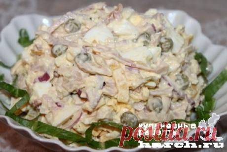 Салат с кальмарами и ветчиной «Дафна» | Фоторецепт с подробным описанием от Харч.ру