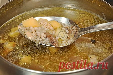 Рецепт: Грибной суп с перловой крупой