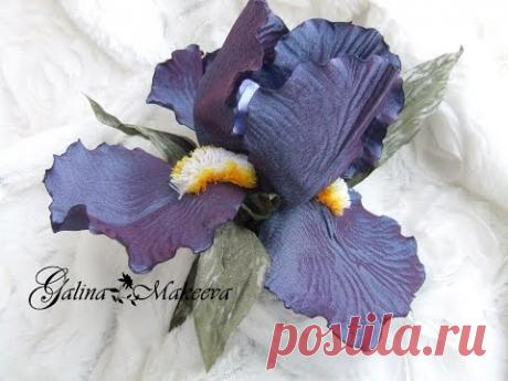 (6) Gallery.ru / ирис, часть 2 - Мини мастер-классы по цветам из из лент и пряжи - 1... пошаг - Vladikana