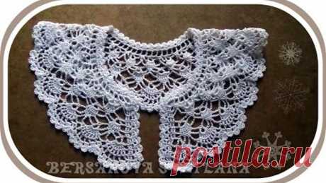 Ажурный воротничок крючком. Вариант 3.Crochet collar