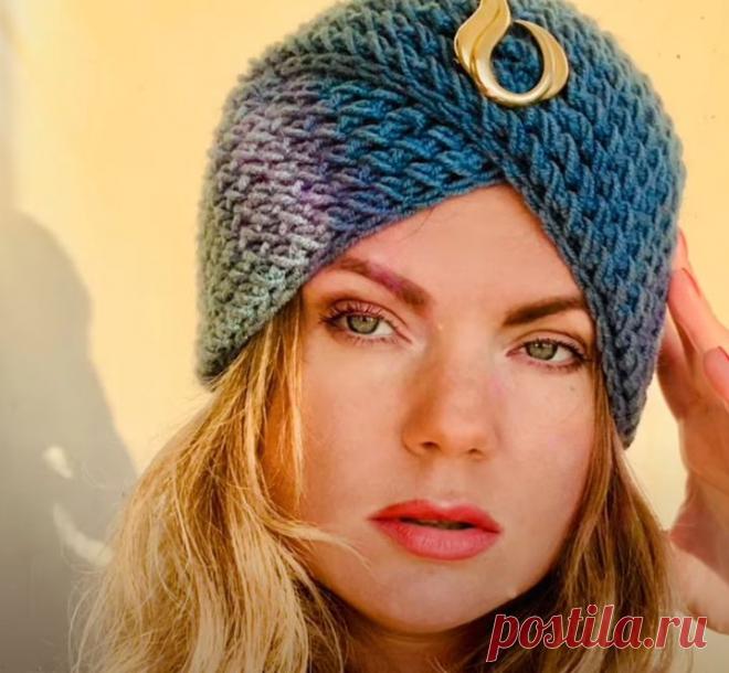 Шапочка-чалма спицами. Мастер-класс | Креаликум
