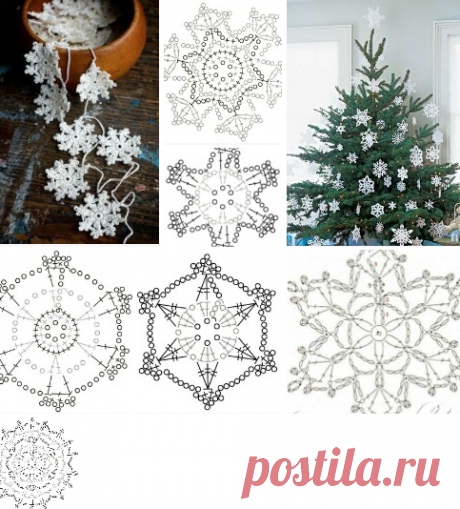 Вязаные снежинки