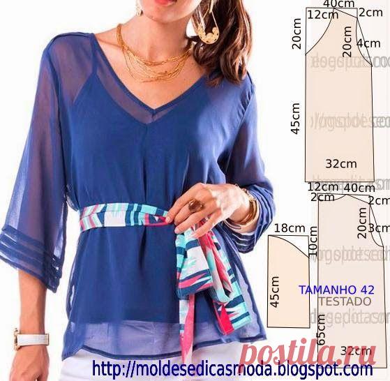 BLUSA FÁCIL DE FAZER-56 - Moldes Moda por Medida