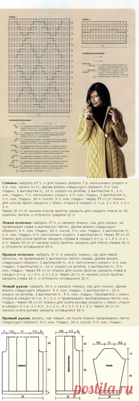 Пальто песочного цвета спицами. Вязаное спицами пальто схемы | Я Хозяйка