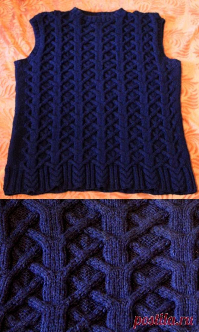 Тёмно-синий мужской жилет