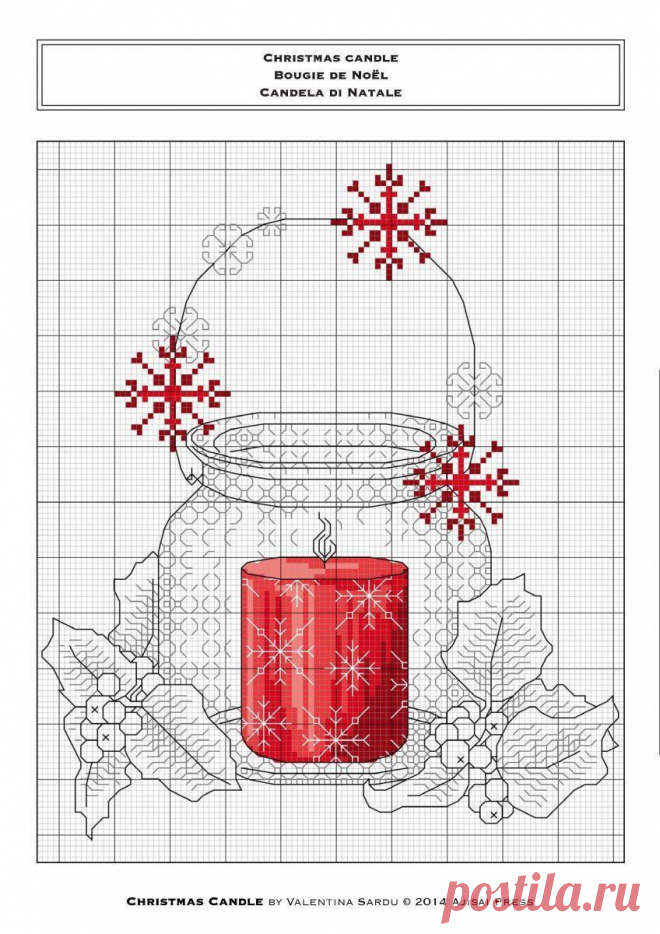 Снежинка: вышивка крестом, гладью и бисером по схеме