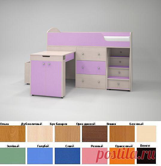 Мебельный комплекс МАЛЫШ - Детская комната по цене кровати 

Да именно так, ведь приобретая кровать, Вы получаете сразу ПЯТЬ преимуществ, ПЯТЬ необходимых предметов мебели  для Вашего ребенка:   
 1.       - удобное спальное место,
2.       - вместительный комод,
3.       - выдвижной столик с под стольным ящиком для письменных принадлежностей и торцевым  шкафчиком для книжек,
4.       - безопасная лестница с выдвижными ящиками
5.       - вместительный ящик для игрушек