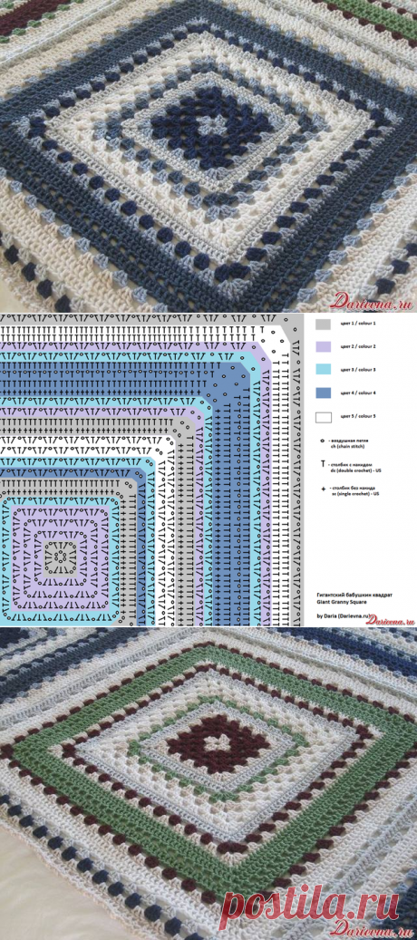 Вязание крючком мотивы квадраты. Мотивы крючком схемы. | Домоводство для всей семьи.