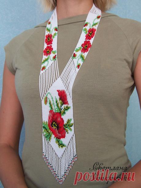 Гердан &quot;Маки&quot; | biser.info - всё о бисере и бисерном творчестве