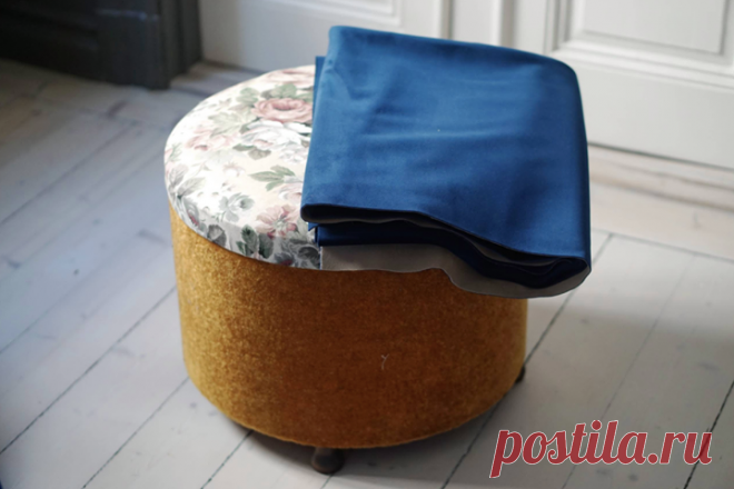 Долой поролон и дермантин — сделайте «бабушкиному пуфу» модный бархатный чехол! Рассказываем, как самостоятельно преобразить старый потертый пуфик с неудачной обивкой >>