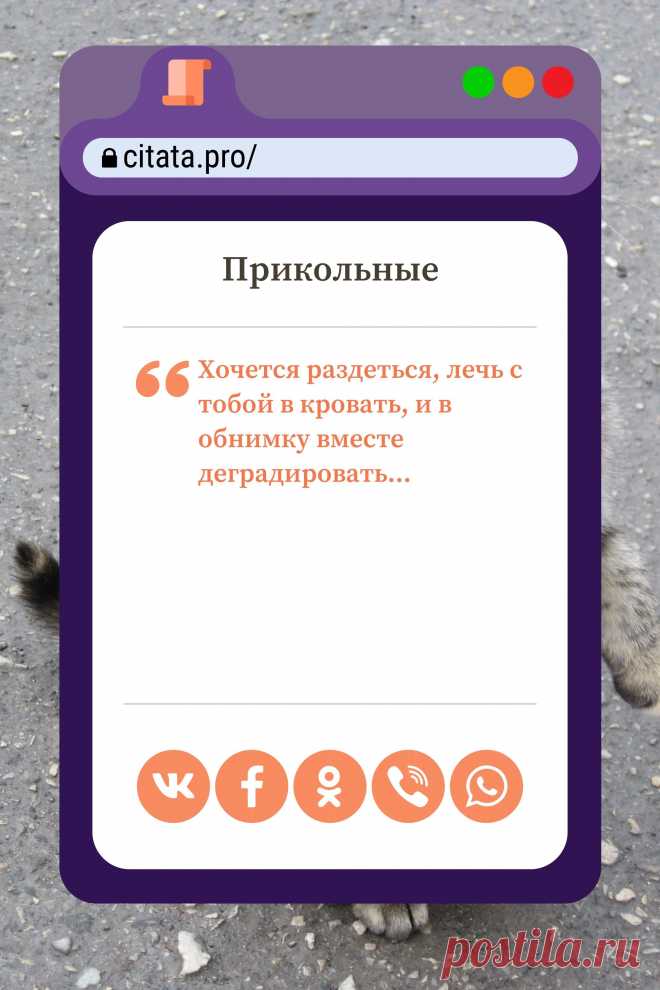 Цитата про «Приколы» — Хочется раздеться, лечь с тобой в кровать, и в…