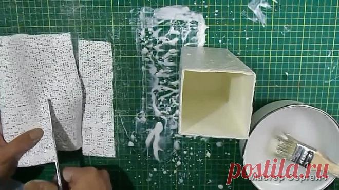 Как сделать вазу из пакета от молока и шпаклевки. Ваза своими руками