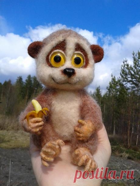 На свет появился маленький детеныш лемура Лори)))Валяная из шерсти игрушка) / Экстремальный досуг