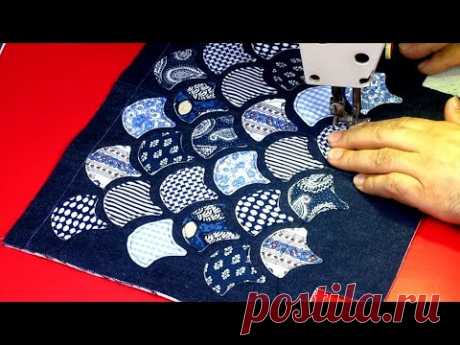 DIY 은행잎 타일 패치웍 토트백 만들기/Ginkgo Leaf "Tile Patchwork" Tote Bag