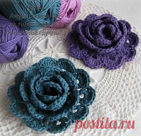 Цветы крючком от Ninuska, Голландия. Мастер-класс | Клубок