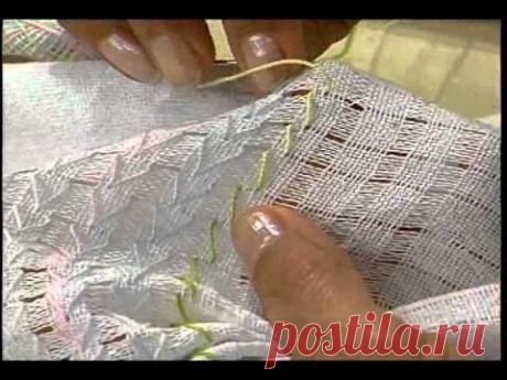 Bordado Desfiadinho Ponto em "V" | Sabor de Vida 25.07.2011 - YouTube
