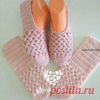 Красивые тапочки крючком