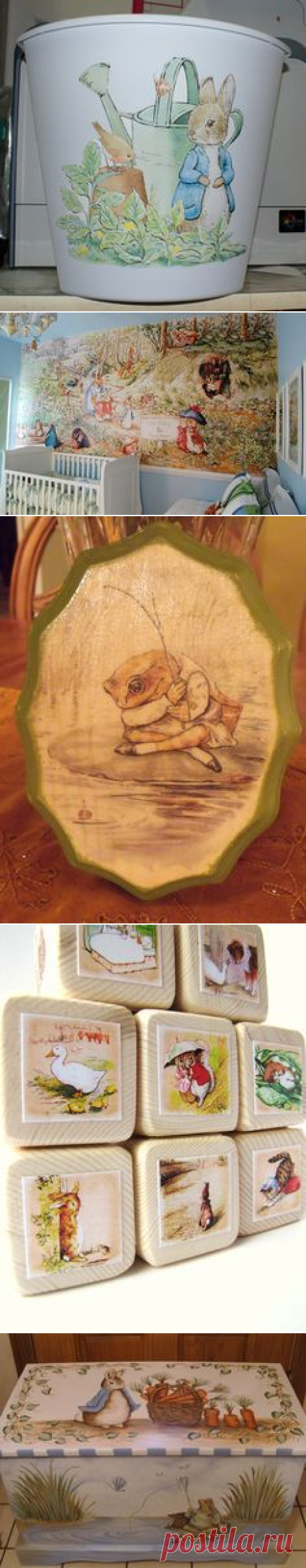 (88) Beatrix Potter Mobile - Wooden Beatrix Potter Ceiling Mobile