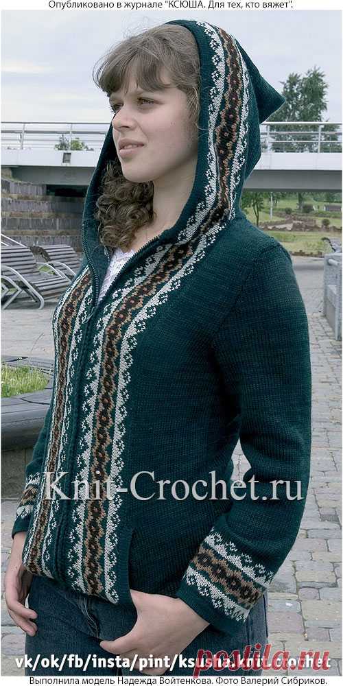 Жакет с капюшоном на спицах. - Жакеты женские на спицах - Вязание спицами - Каталог статей - Вязание спицами и крючком