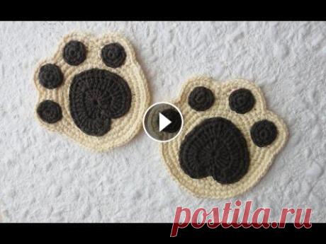 Подставка под чашку ч-2 Crochet paw coaster р-2 #вязаниекрючком #салфетки #подставки...