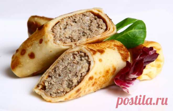 Блины с мясом, рецепт / Простые рецепты