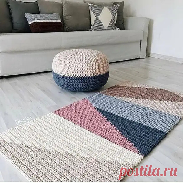 Ковры для дома, которые легко вяжутся обычным, толстым крючком! Схемы для вязания - Сам себе мастер - Медиаплатформа МирТесен