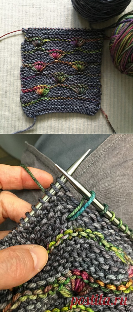 Интересная техника вязания из меланжевой пряжи от Melanie Berg из категории Интересные идеи – Вязаные идеи, идеи для вязания