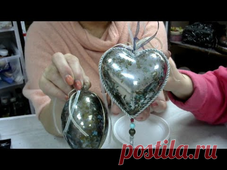 Зеркальная краска для новогодних игрушек. Вакула Галина.