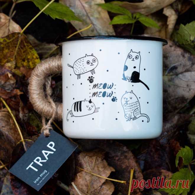 Купить эмалированную кружку Коты от бренда Iron mug TRAP | Mellroot