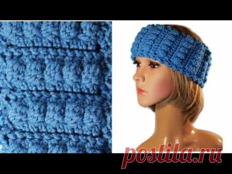 Повязка на голову крючком МК совместно с Натальей Зайцевой (Rukodelochka) #crochet