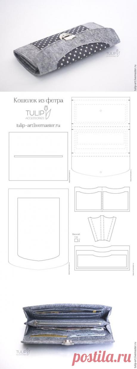 Felt wallet tutorial + pattern / Как сшить удобный вместительный кошелек из фетра, потратив минимум времени и получив максимум удовольствия
