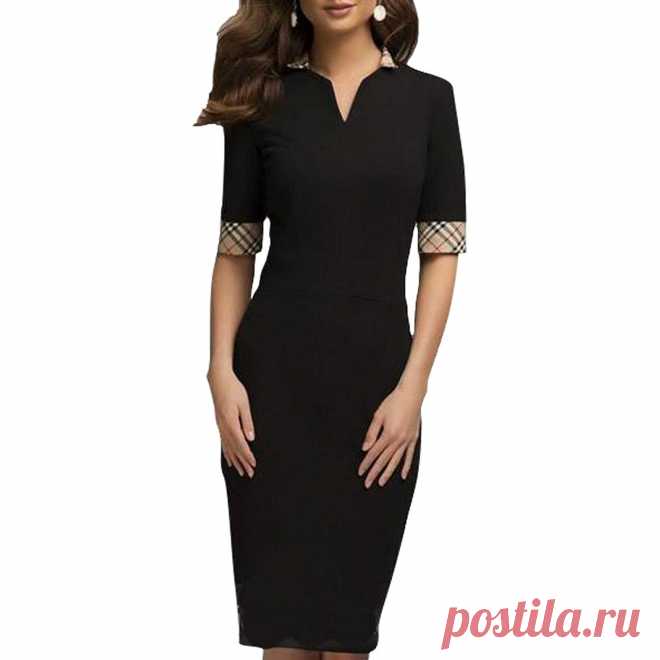 Latasa Women's Fashion Midi Black Pencil Wear to Work Dress at Amazon Women’s Clothing store: