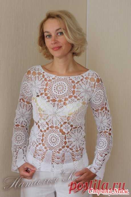 Белая кофточка крючком | Handmade24