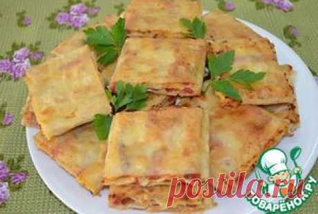 Жареный лаваш с колбасой и сыром - кулинарный