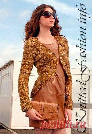 Кардиган с окантовкой из кос - KnittedFashion.info