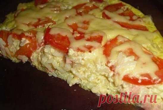 Запеканка с рисом, сыром и колбасой
Ингредиенты:
- рис отварной
- сыр (типа 