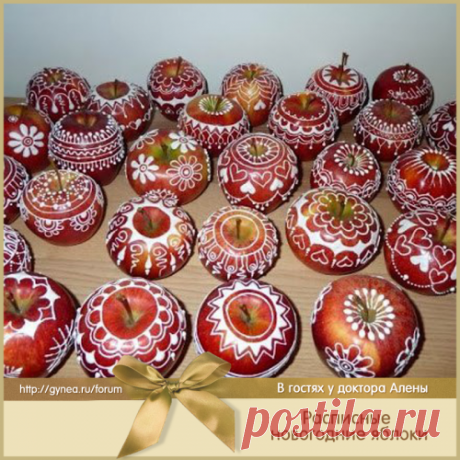 Ажурные яблочки к Новому году и Рождеству! Красотища!