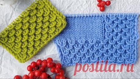 Красивый узор спицами. Объемная резинка спицами 1на1.