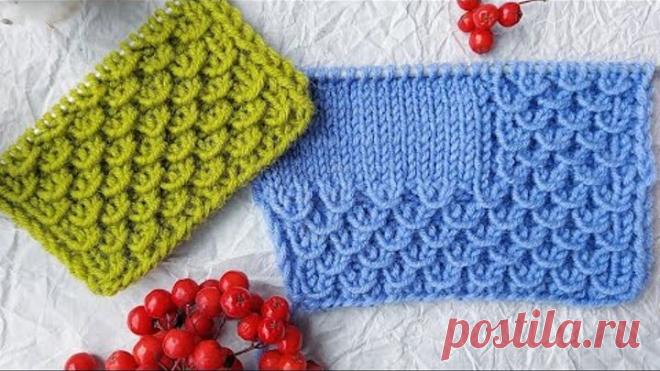 Красивый узор спицами. Объемная резинка спицами 1на1.