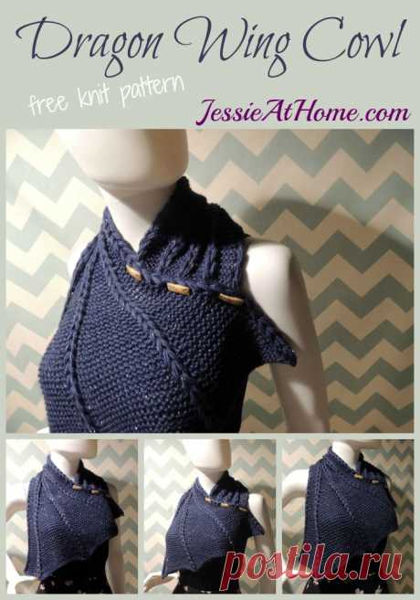 Knit Dragon Wing Cowl | Jessie At Home