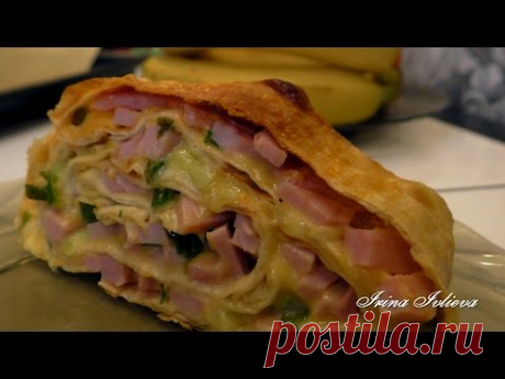 Сочный рулет из лаваша с обалденной начинкой ВКУСНОЕ МЕНЮ