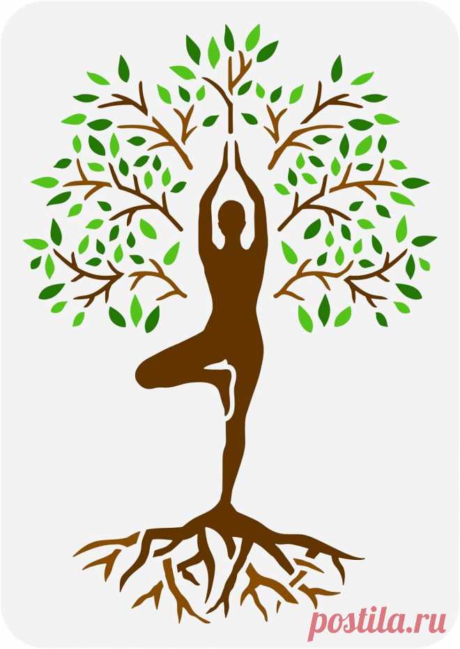 FINGERINSPIRE Baum Des Lebens Schablone 21x29.7cm Wiederverwendbare Baum Pose Schablone Yoga Pose Malvorlage Schablone Für Dekor, Frühlingspflanzen Schablone Zum Malen Auf Wandholzmöbeln : Amazon.de: Küche, Haushalt & Wohnen