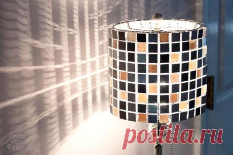 How to Make a Mosaic Tile Lamp Shade #Lowes Creator | Pretty Handy Girl | Bloglovin’