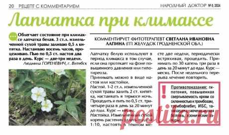 Лапчатка при климаксе