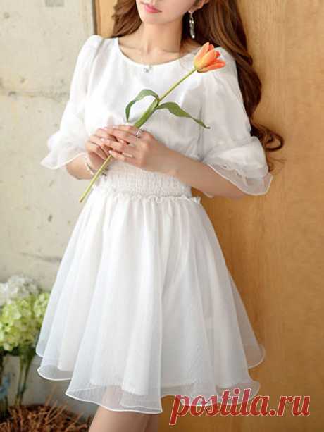 Ruffled Chiffon Mini Dress
