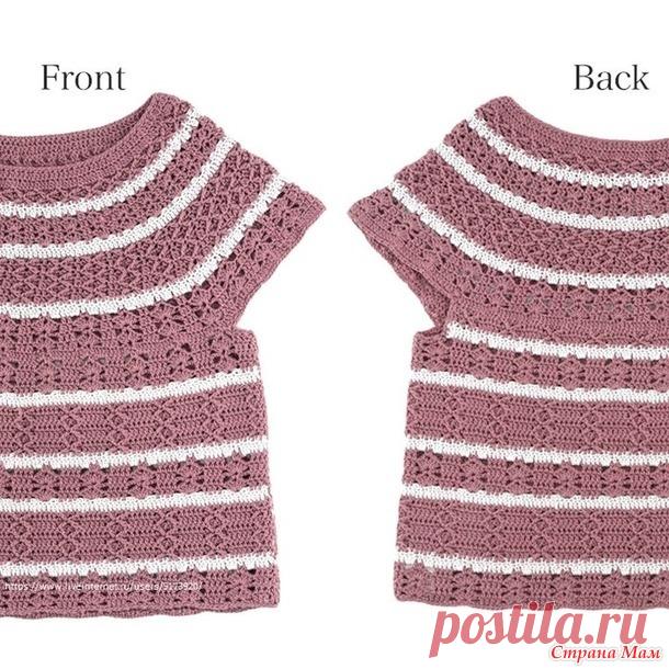 Полосатый топик в тонкую полоску. - Все в ажуре... (вязание крючком) - Страна Мам