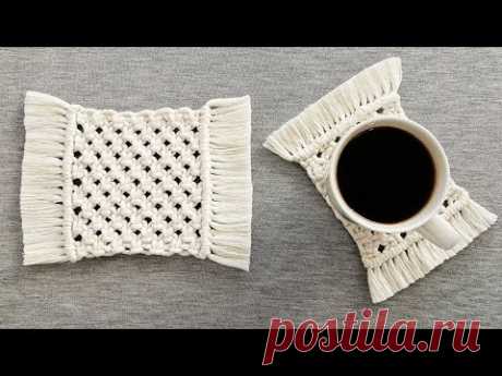 (1) DIY como hacer POSAVASOS en MACRAME (paso a paso) | DIY Macrame Coasters - YouTube